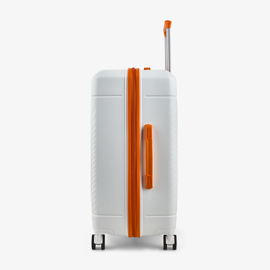 Love Island Medium Suitcase in White + Orange
