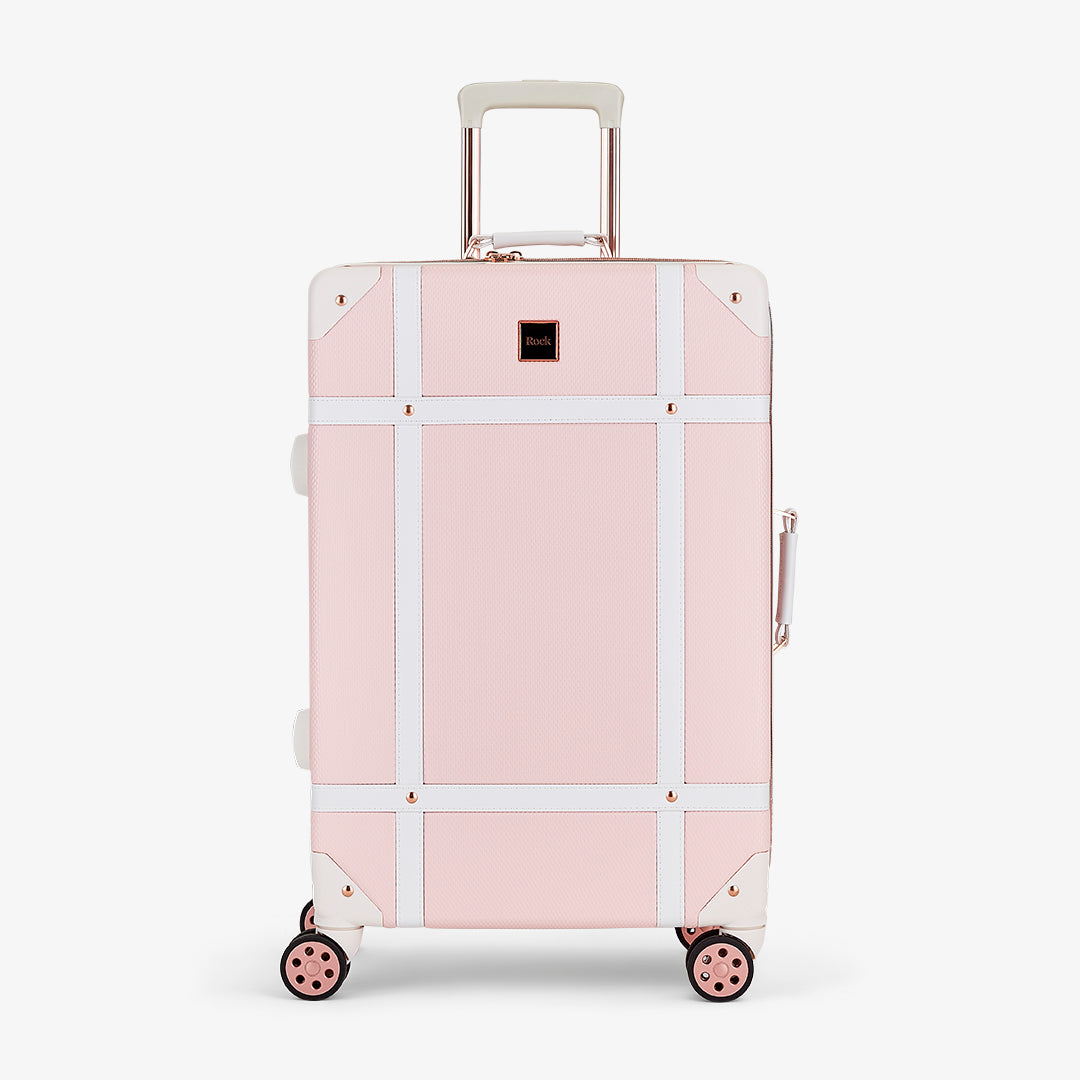 Vintage Medium Suitcase Baby Pink Rock Luggage