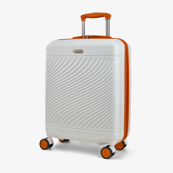 Love Island Small Suitcase in White + Orange