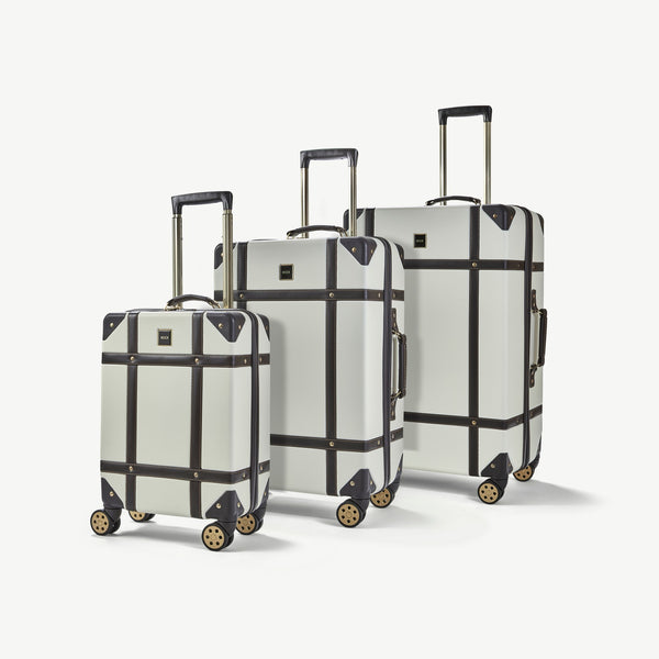 Vintage Set of 3 Suitcases in Cream