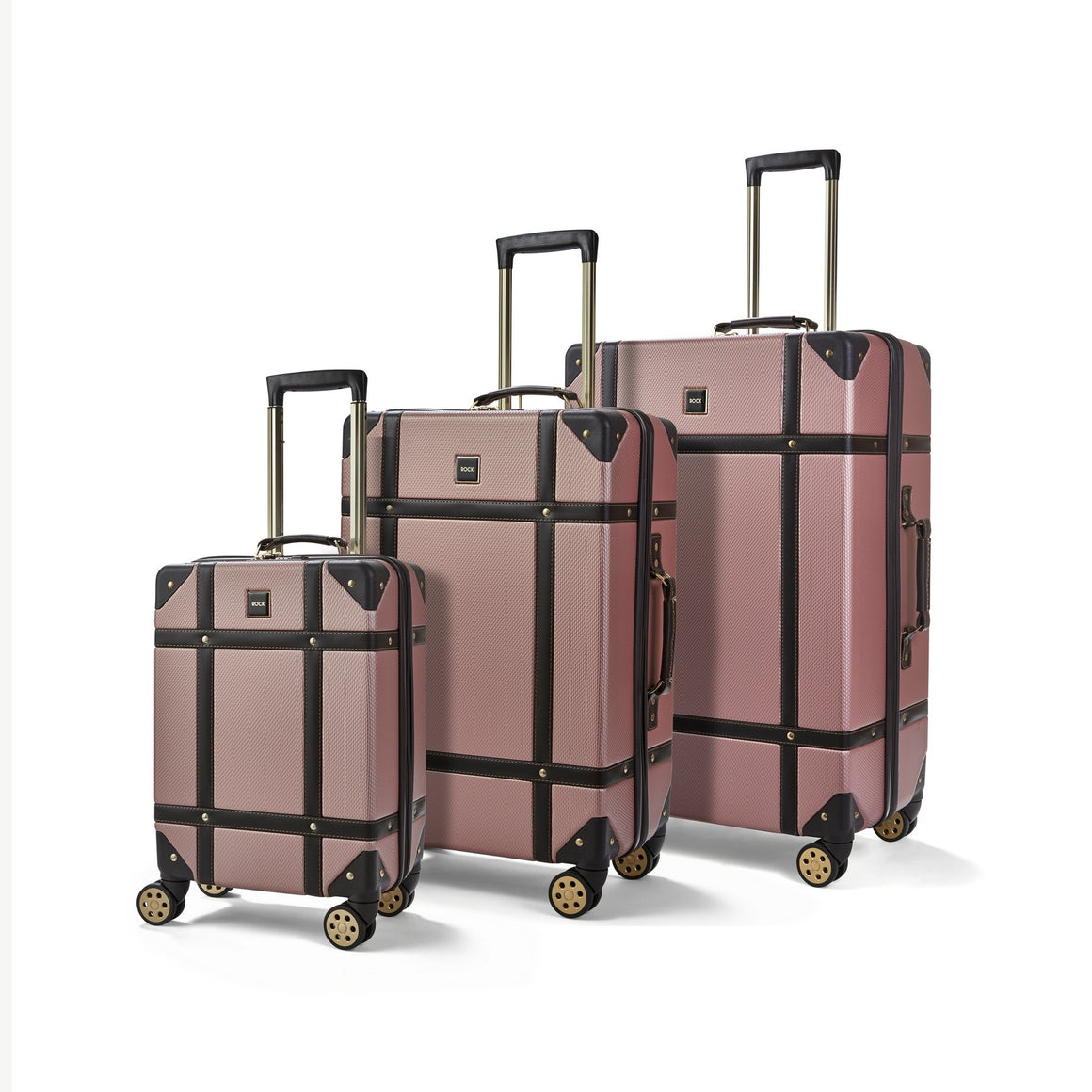 Vintage Set of 3 Suitcases in Rose Pink