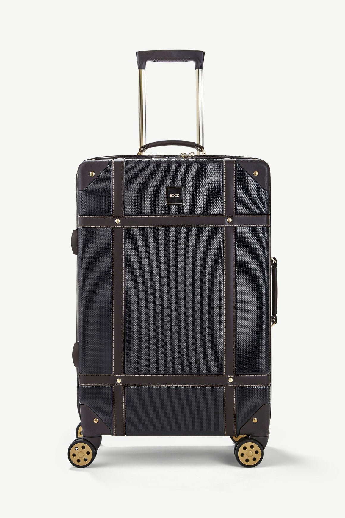 Vintage Medium Suitcase | Black | Rock Luggage