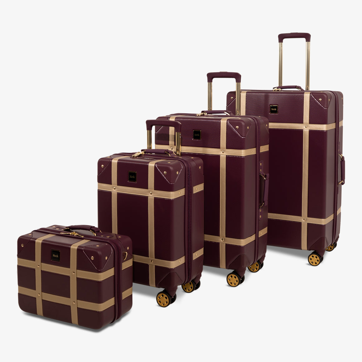 Vintage Set of 4 Suitcases in Fig