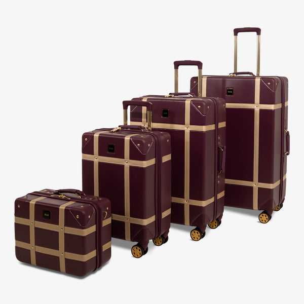 Vintage Set of 4 Suitcases in Fig