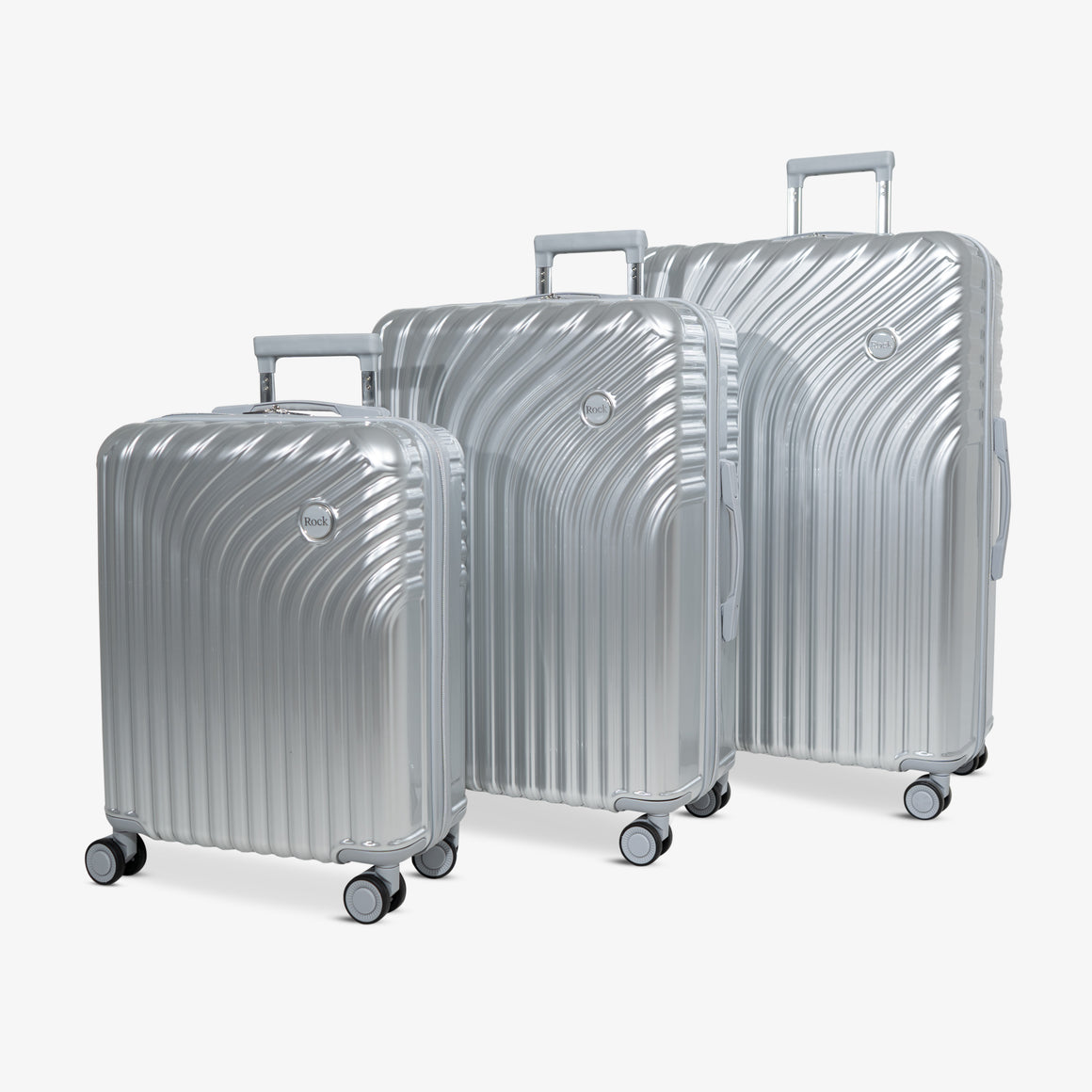 Vesta Set of 3 Suitcases in Silver