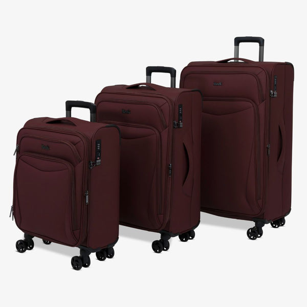 Vitality Set of 3 Suitcases in Burgundy