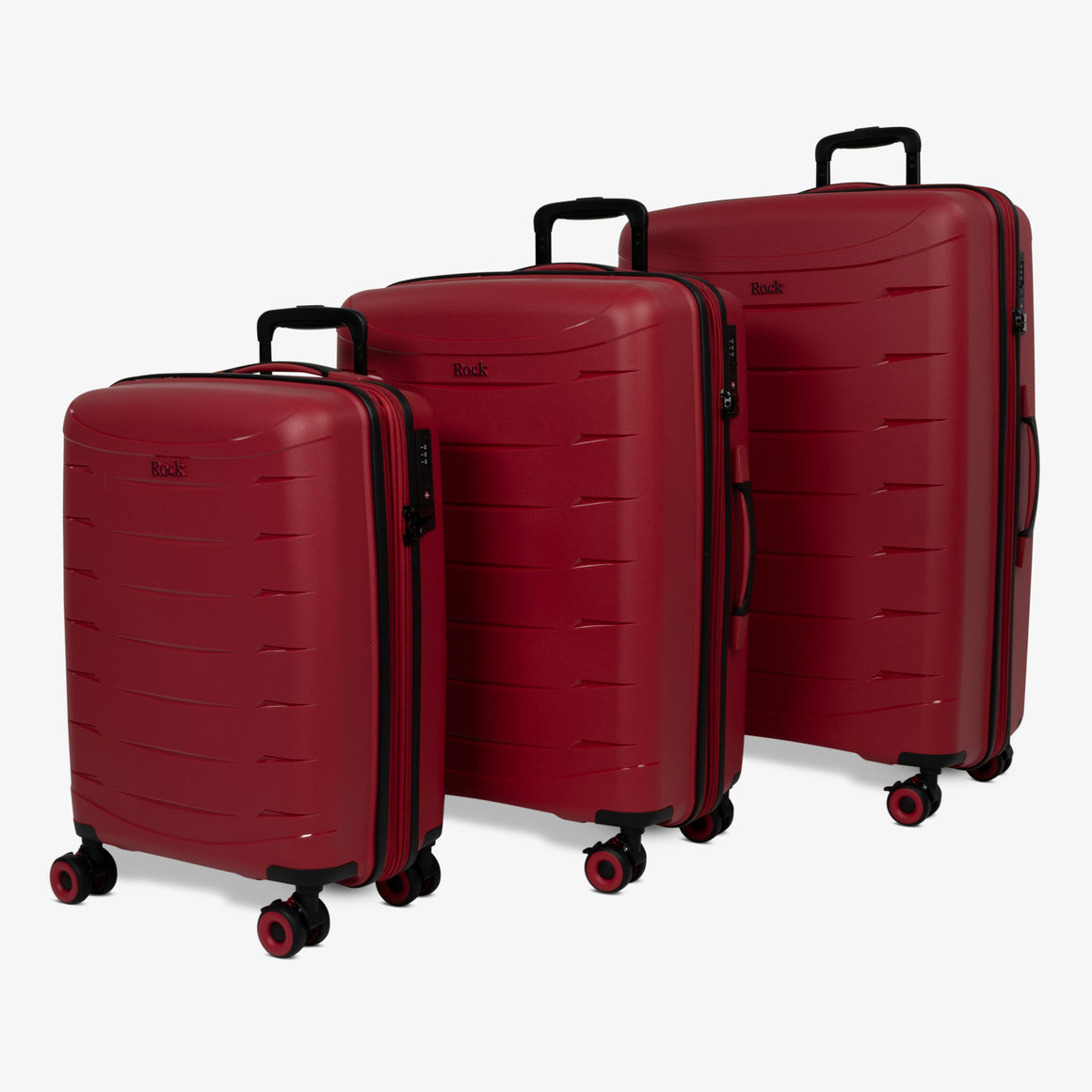 Resilient Set of 3 Suitcases in Red