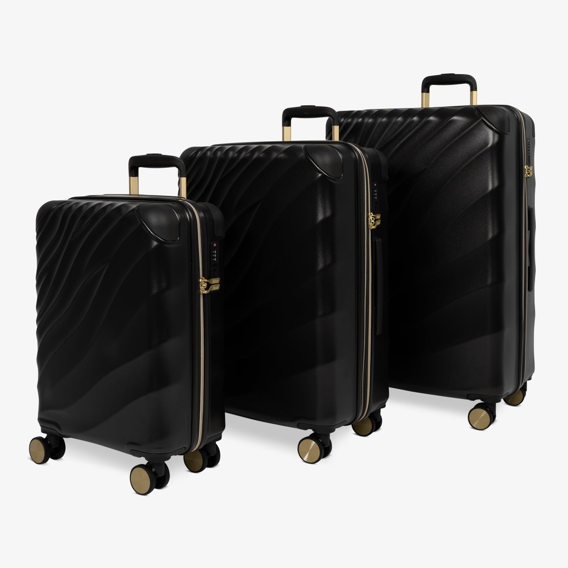 Sahara Set of 3 Suitcases in Moonlight Black