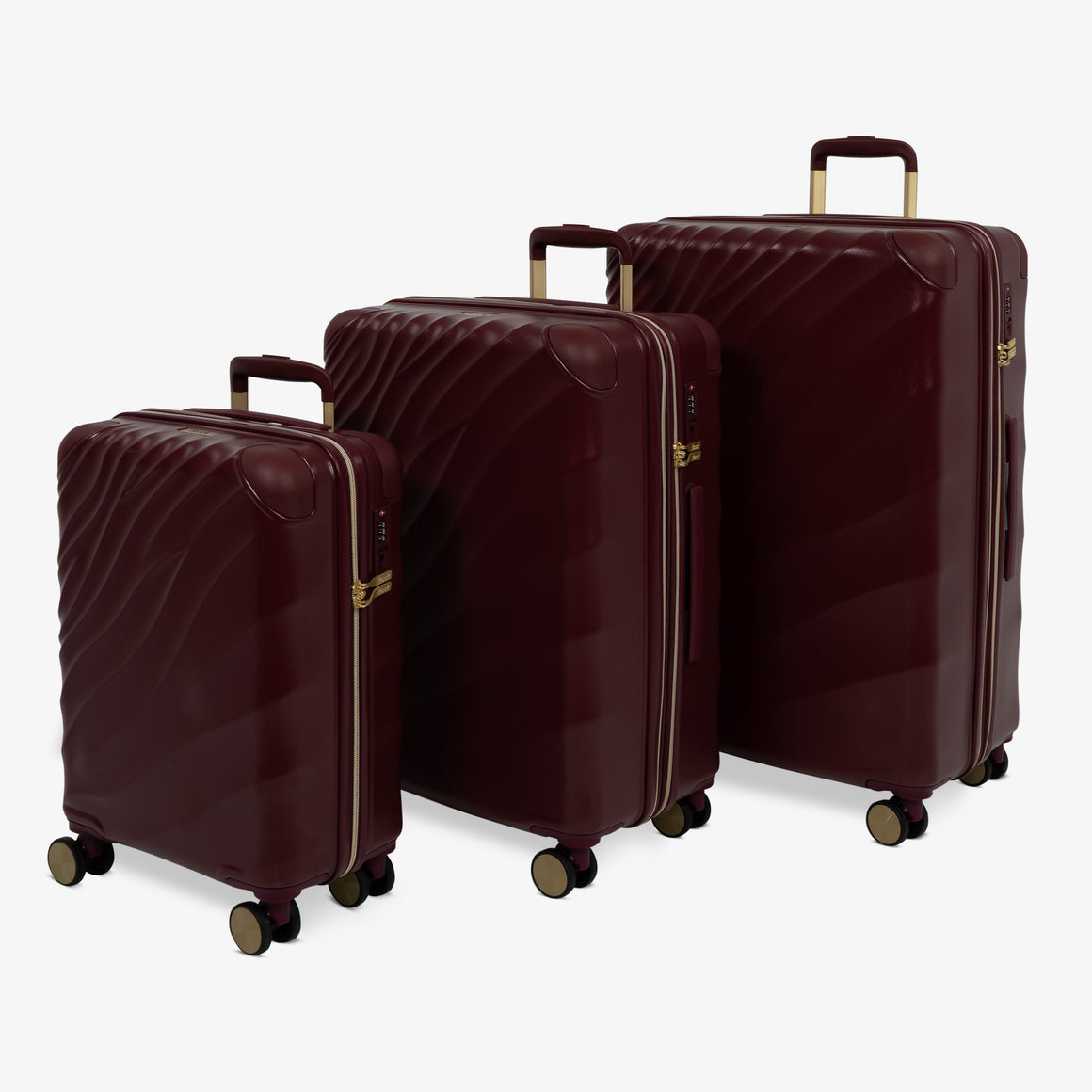 Sahara Set of 3 Suitcases in Burgundy Dusk