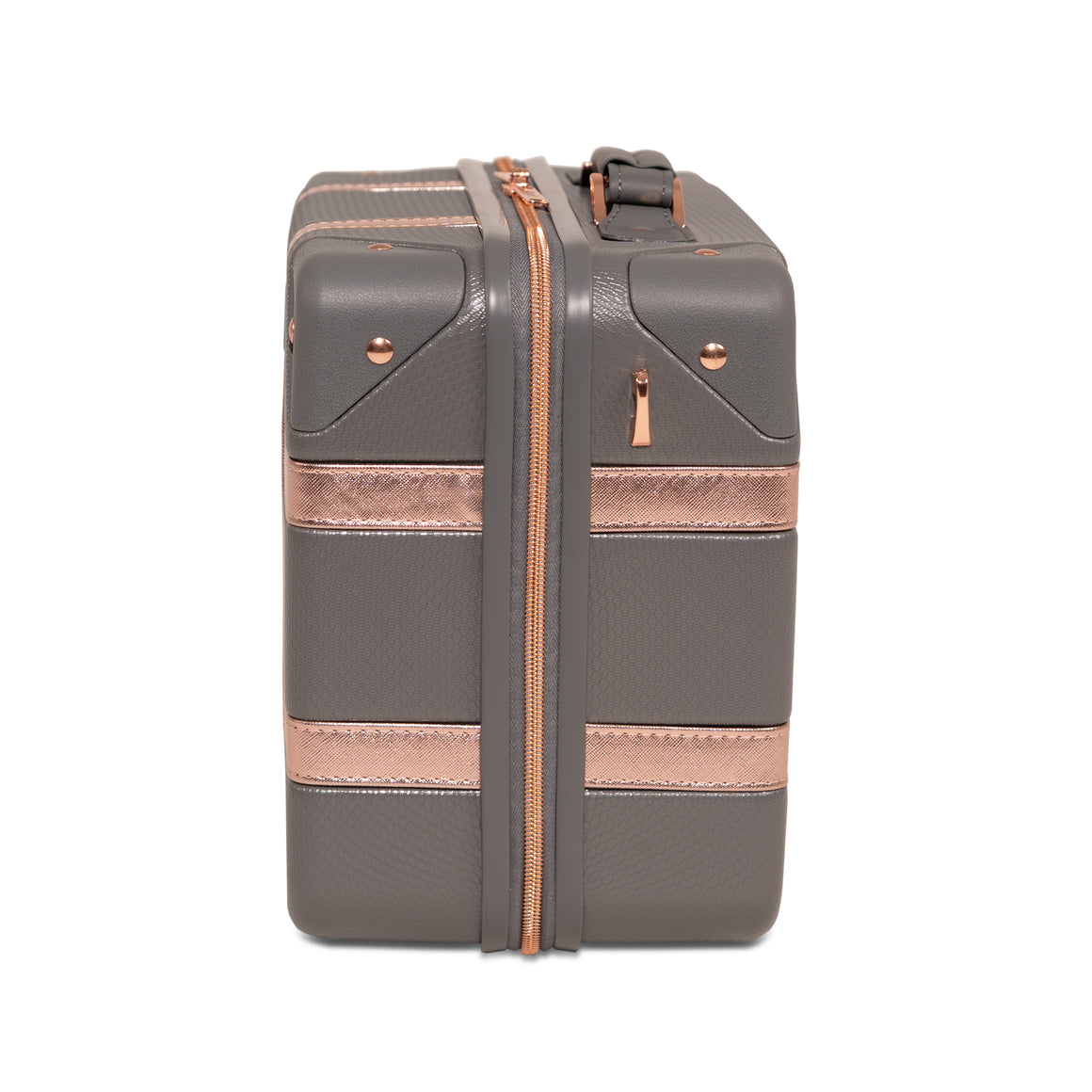 Vintage Vanity Suitcase in Grey + Rose Gold