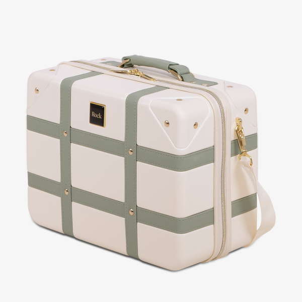 Vintage Vanity Suitcase in Cream + Sage