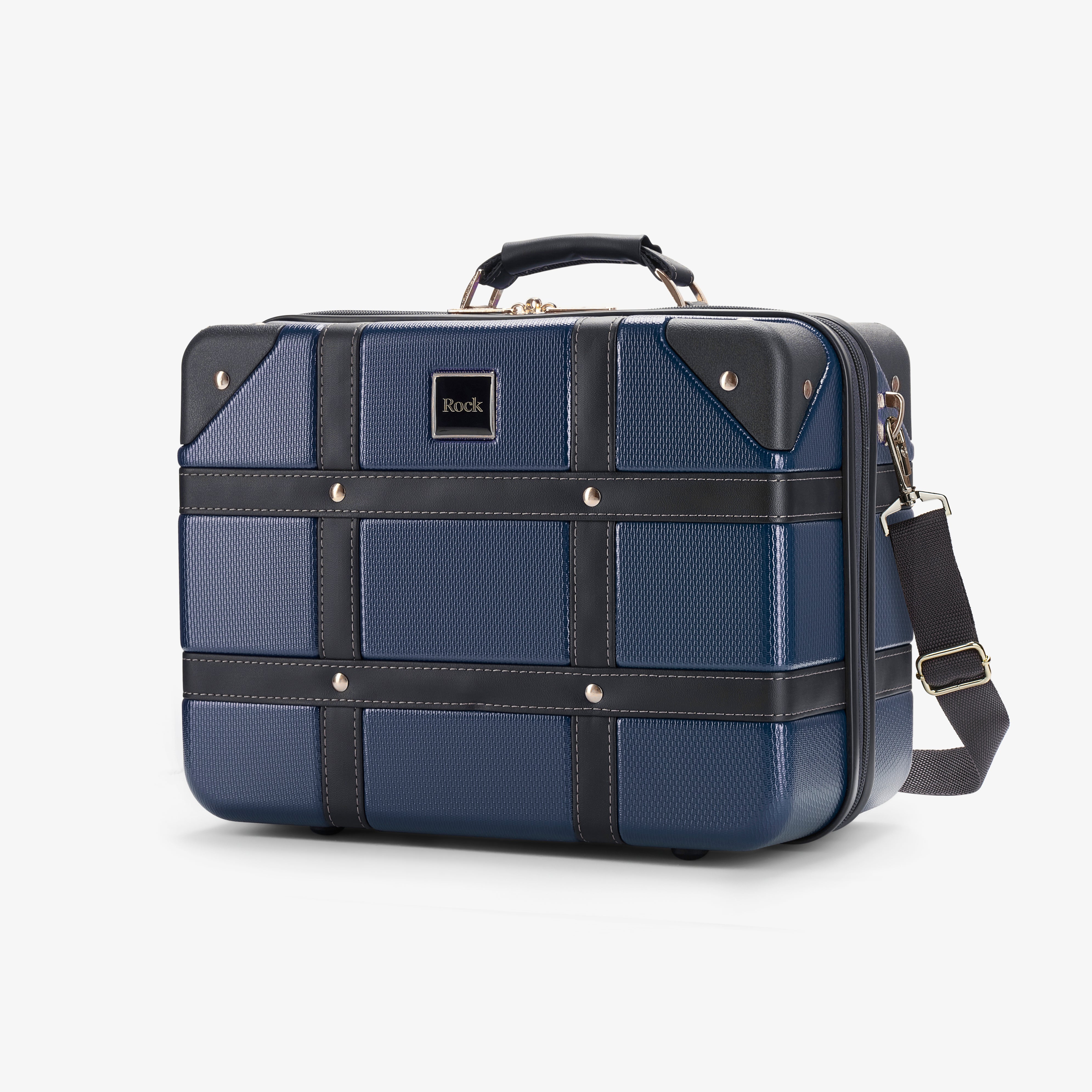 Vintage Vanity Suitcase | Navy | Rock Luggage