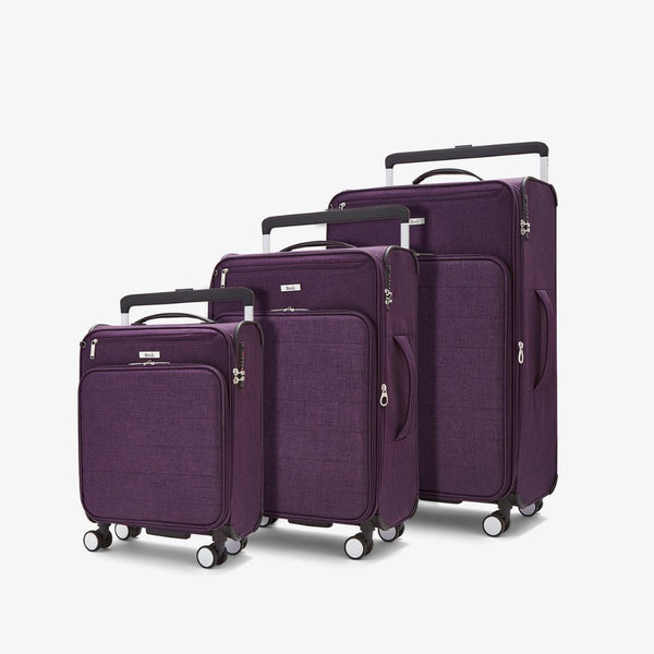Rocklite DLX Set of 3 Suitcases in Purple