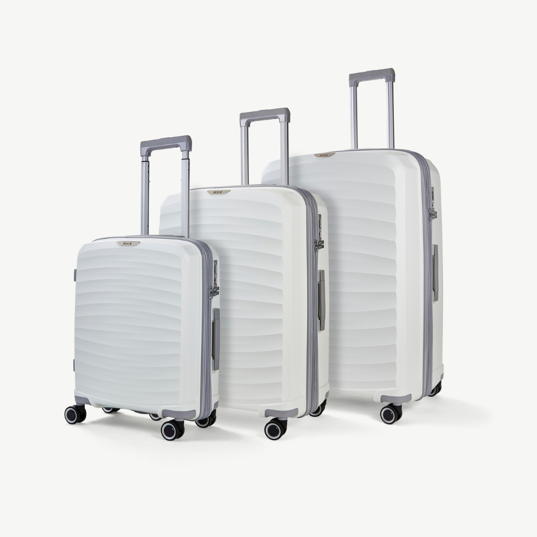 Sunwave Set of 3 Colourful Suitcases White Rock Luggage
