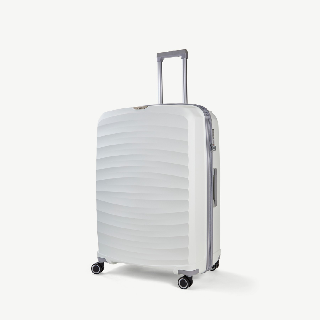 Sunwave Large Colourful Suitcase White Rock Luggage