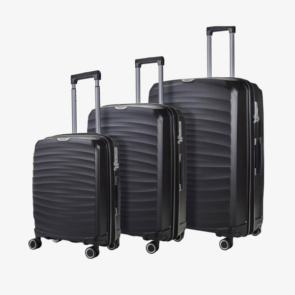 Sunwave Set of 3 Suitcases in Black