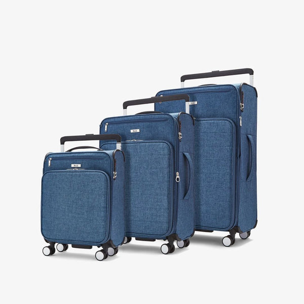 Rocklite DLX Set of 3 Suitcases in Denim Blue