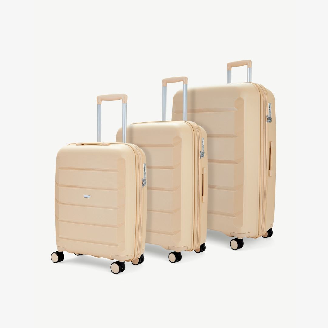 Tulum Set of 3 Suitcases in Beige