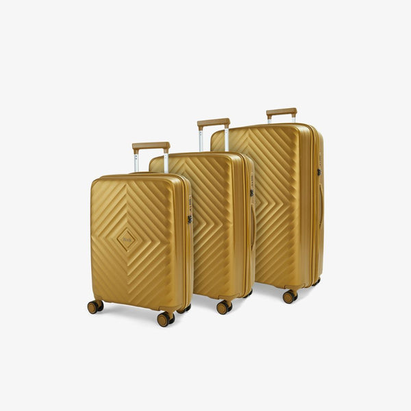 Infinity Set of 3 Suitcases in Gold