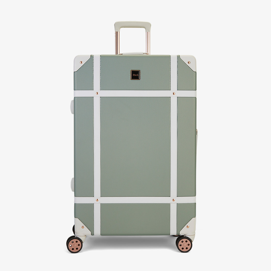 Vintage Large Suitcase in Sage Green