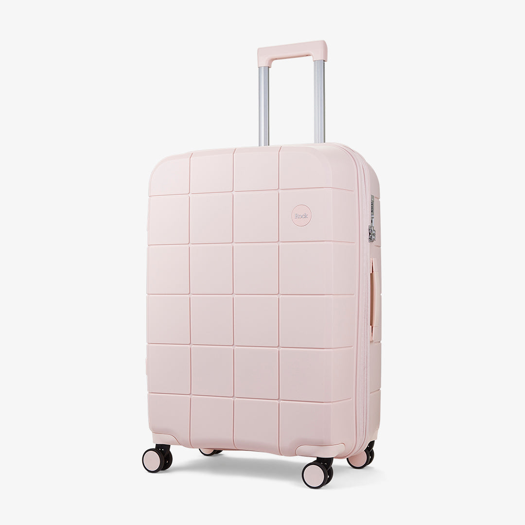 Pixel Medium Suitcase Pastel Pink Rock Luggage