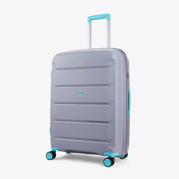 Tulum Medium Suitcase in Grey/Aqua