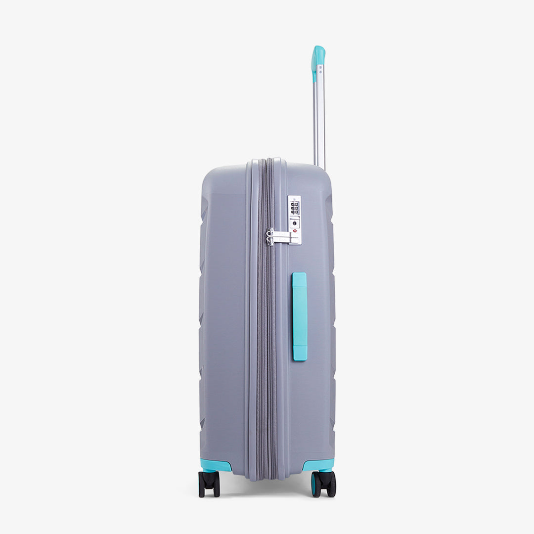 Tulum Medium Suitcase in Grey/Aqua