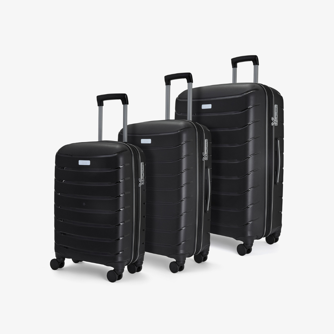 Prime Set of 3 Suitcases in Black
