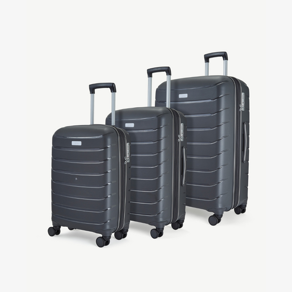 Prime Set of 3 Suitcases in Charcoal
