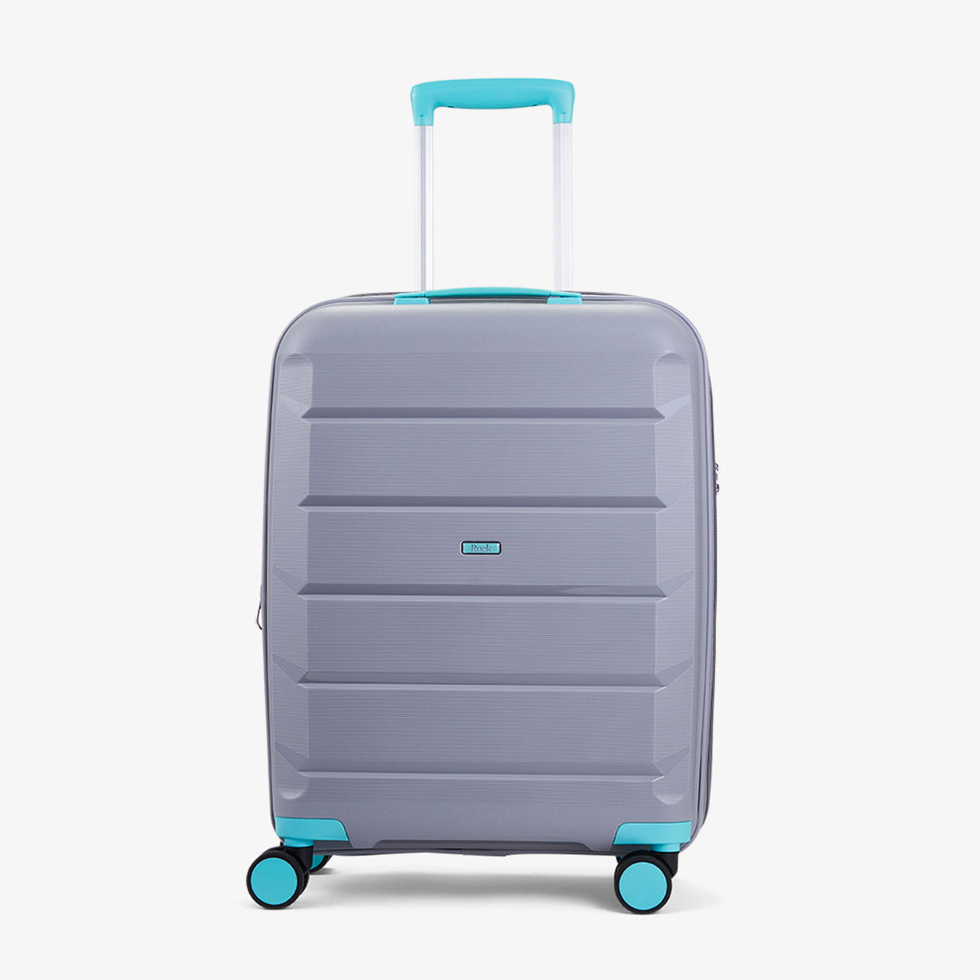 Tulum Small Suitcase in Grey/Aqua