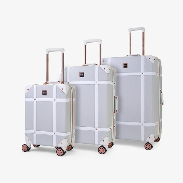 Vintage Set of 3 Suitcases in Grey