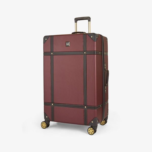 Vintage Large Suitcase in Burgundy